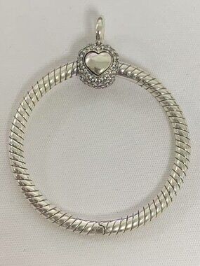 Pandora Moments Small Pavé O Pendant, S925 Silver Jewelry
